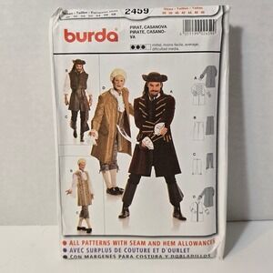 Burda 2459 Uncut Pirate Casanova Costume Sewing Pattern Cosplay Theatrical